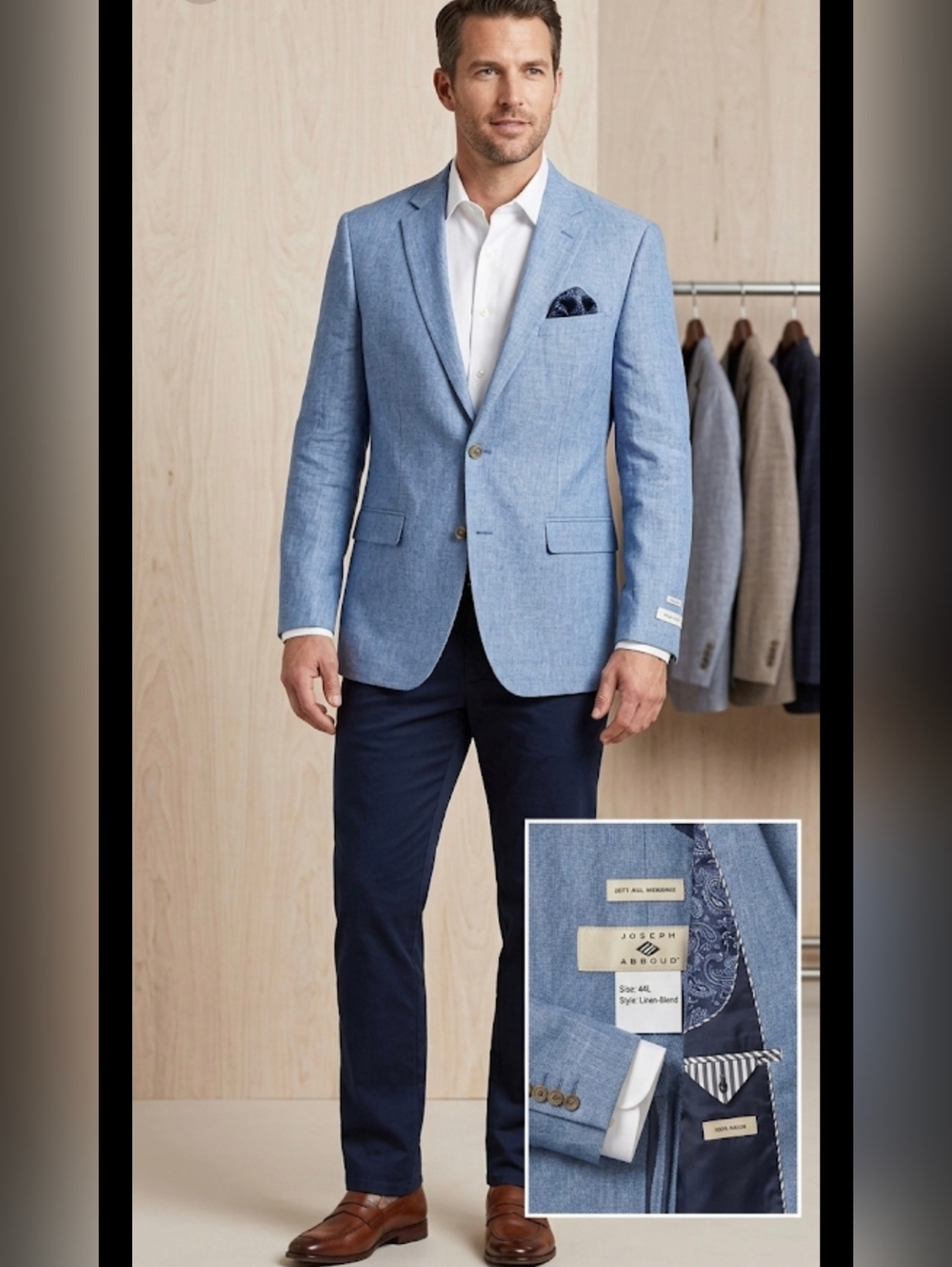 Joseph Abboud Light Blue Linen Sport Coat